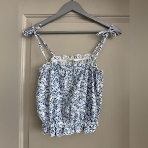 H&M Blue and White Floral Camisole